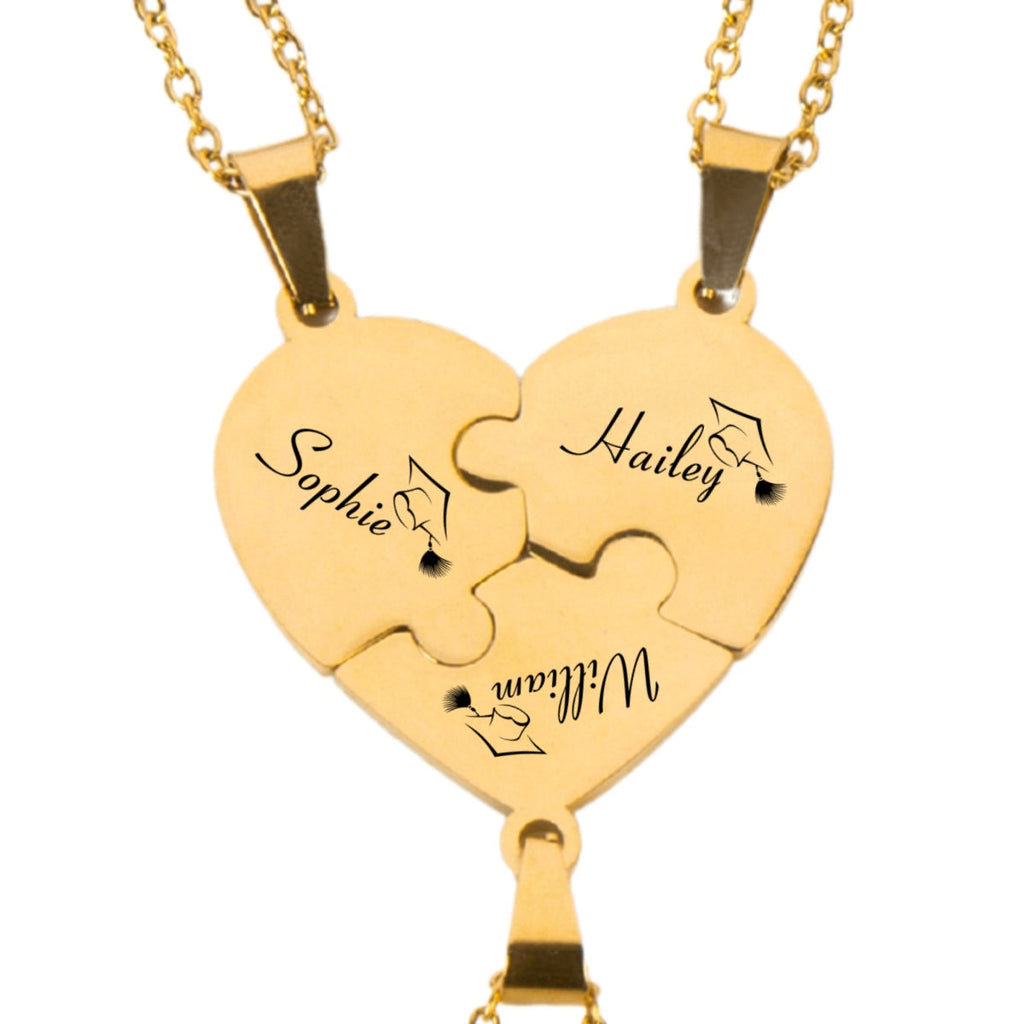 Happy Graduation - Personalized Heart Puzzle Necklace