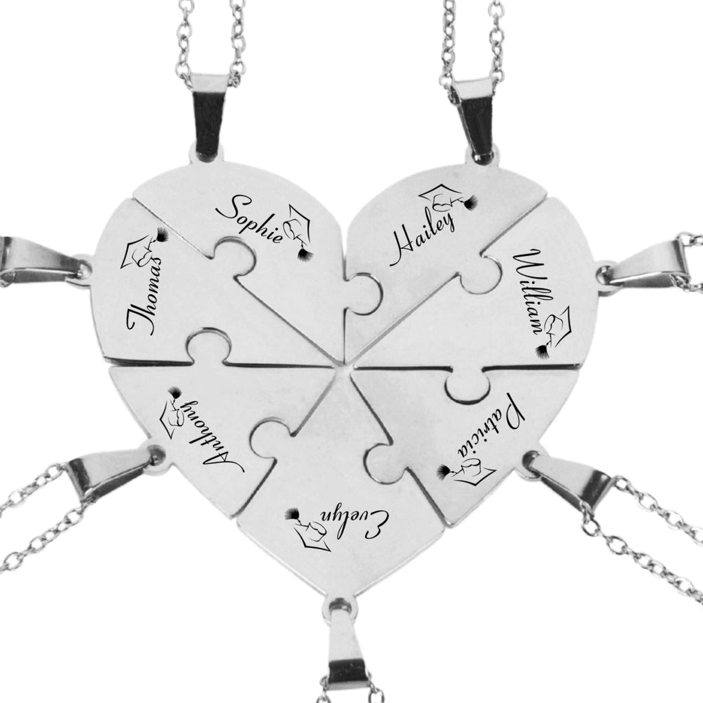 Happy Graduation - Personalized Heart Puzzle Necklace