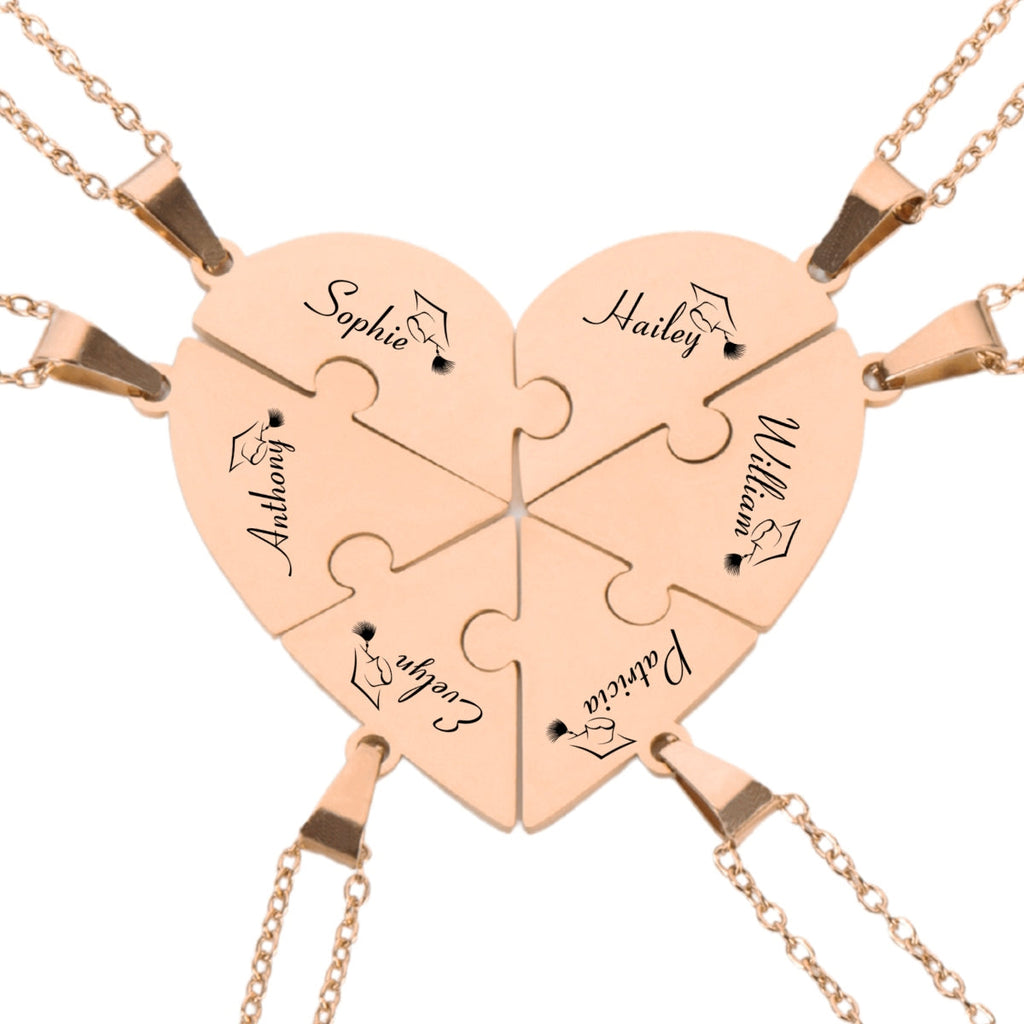 Happy Graduation - Personalized Heart Puzzle Necklace