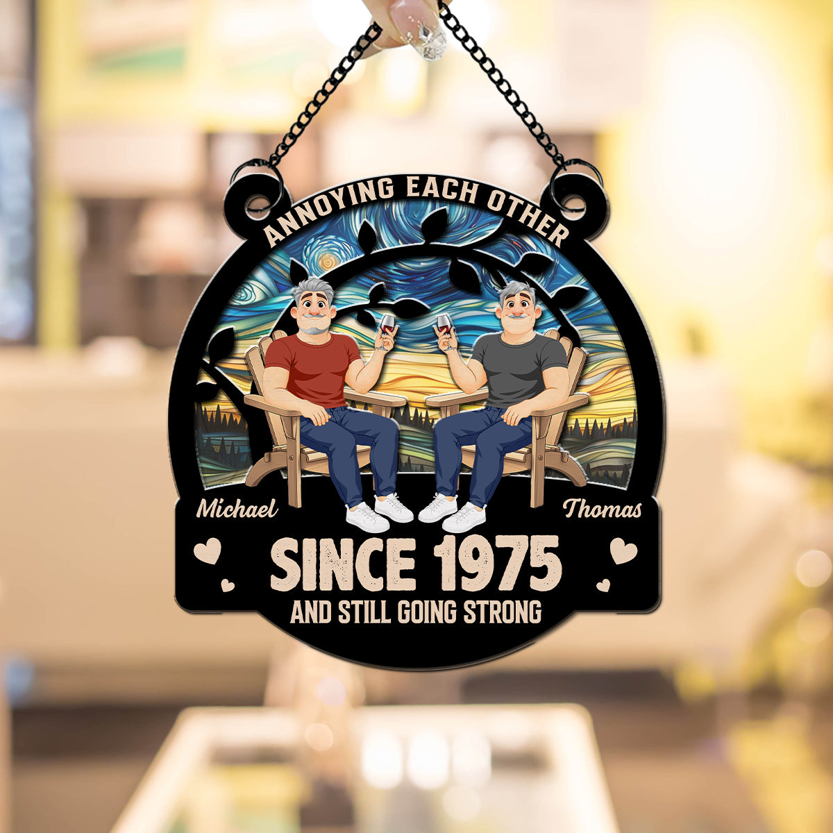 Everlasting Love 2 - Personalized Suncatcher