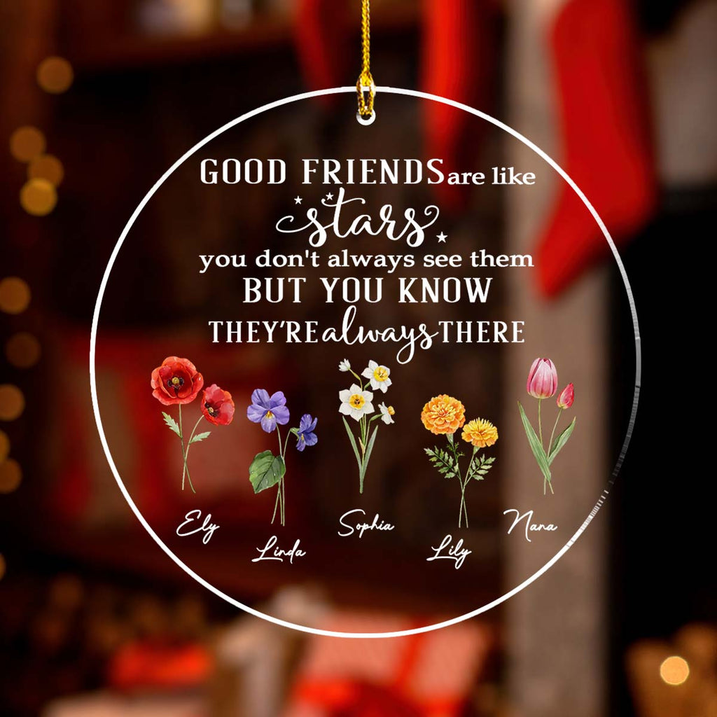Custom Family Ornament, Christmas Gift for Family Members •  Friends Like Stars - Personalized Acrylic Ornament
