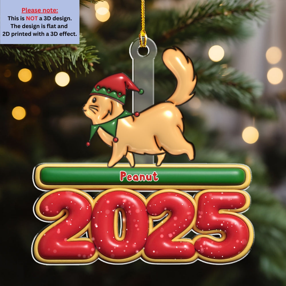 Custom Keepsake Christmas Ornament •  Cat Walks - Personalized Acrylic Ornament