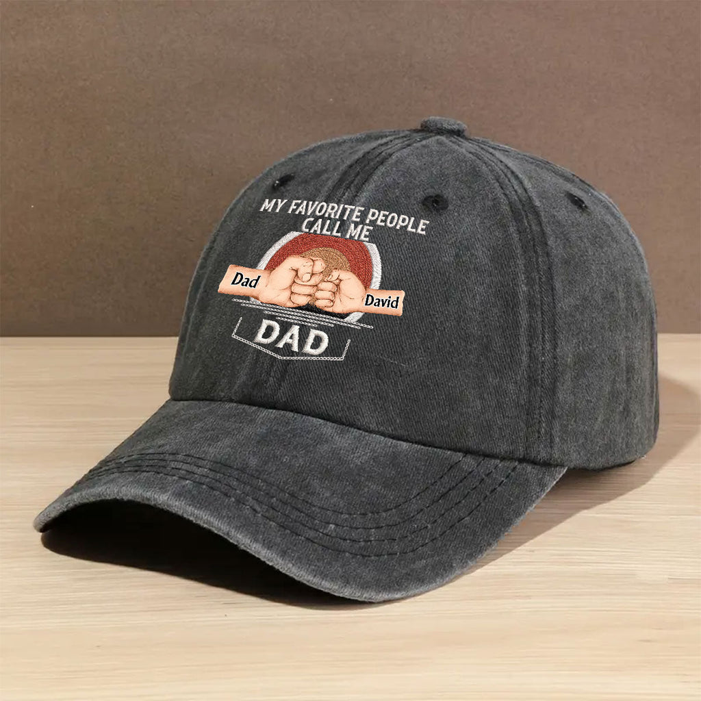 Custom Christmas Headwear Birthday Gifts for Grandpa • Call Me Papa - Personalized Vintage Washed Denim Cap