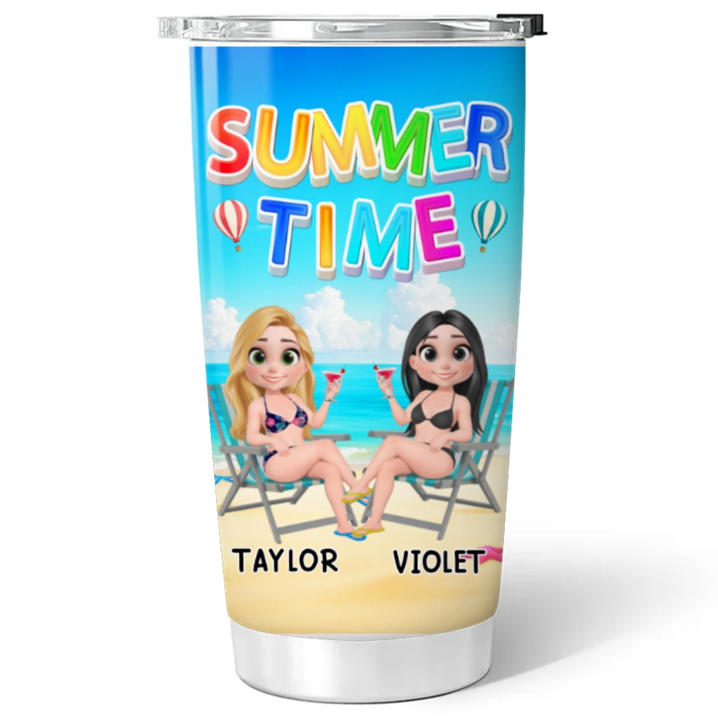 Custom Christmas Birthday Gifts For Best Friend • Besties Summer - Personalized Tumbler
