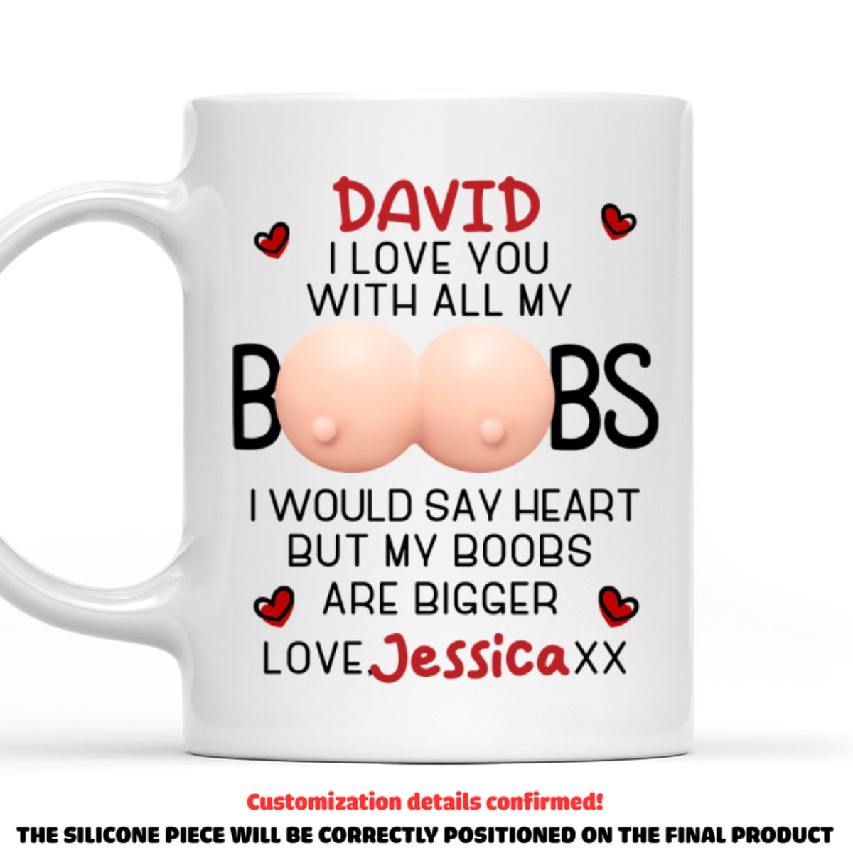 Custom Anniversary Keepsake Gifts For Couple • He Loves The Package - Personalized Squishy Mug