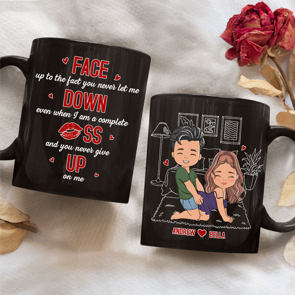 Custom Anniversary Keepsake Gifts For Couple • Face Up To - Personalized Coffee Mug