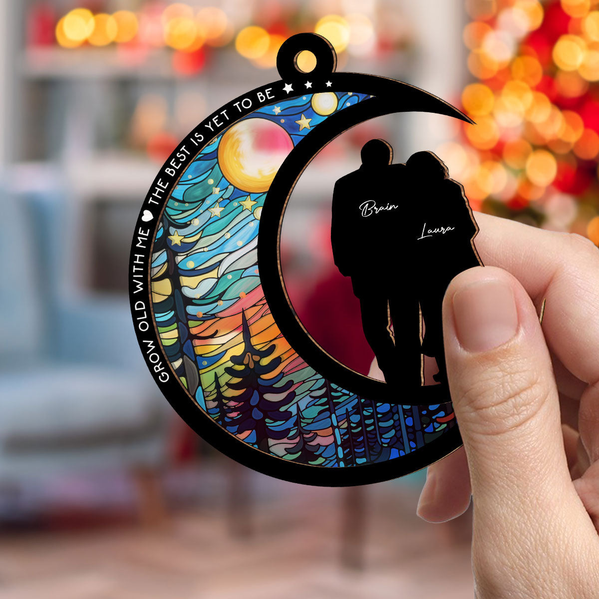 Custom Memorial Christmas Ornament, Sympathy Keepsake •  From Our First Kiss Till Our Last Breath - Personalized Suncatcher Ornament