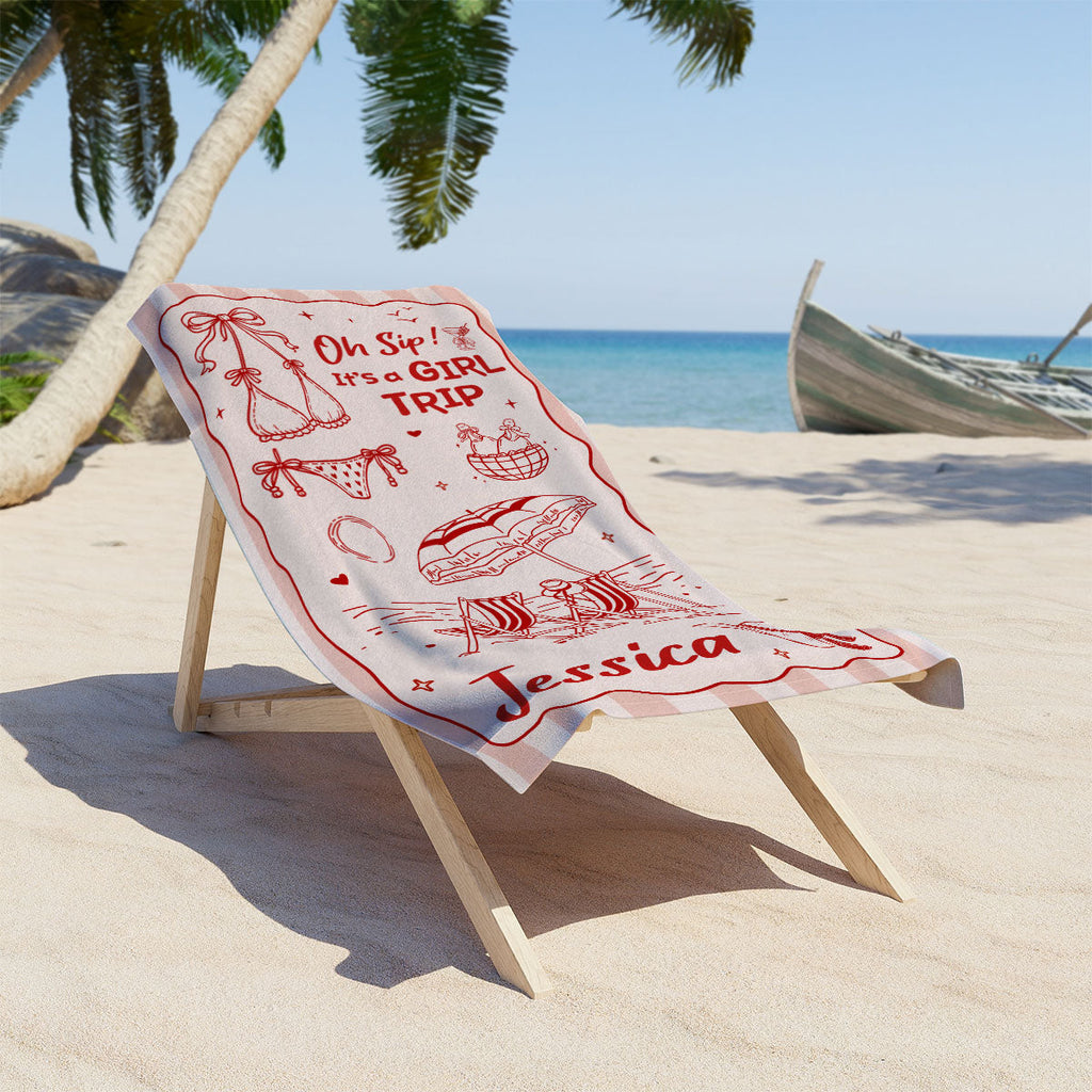 Summer Vacation Beach - Personalized Beach Towel