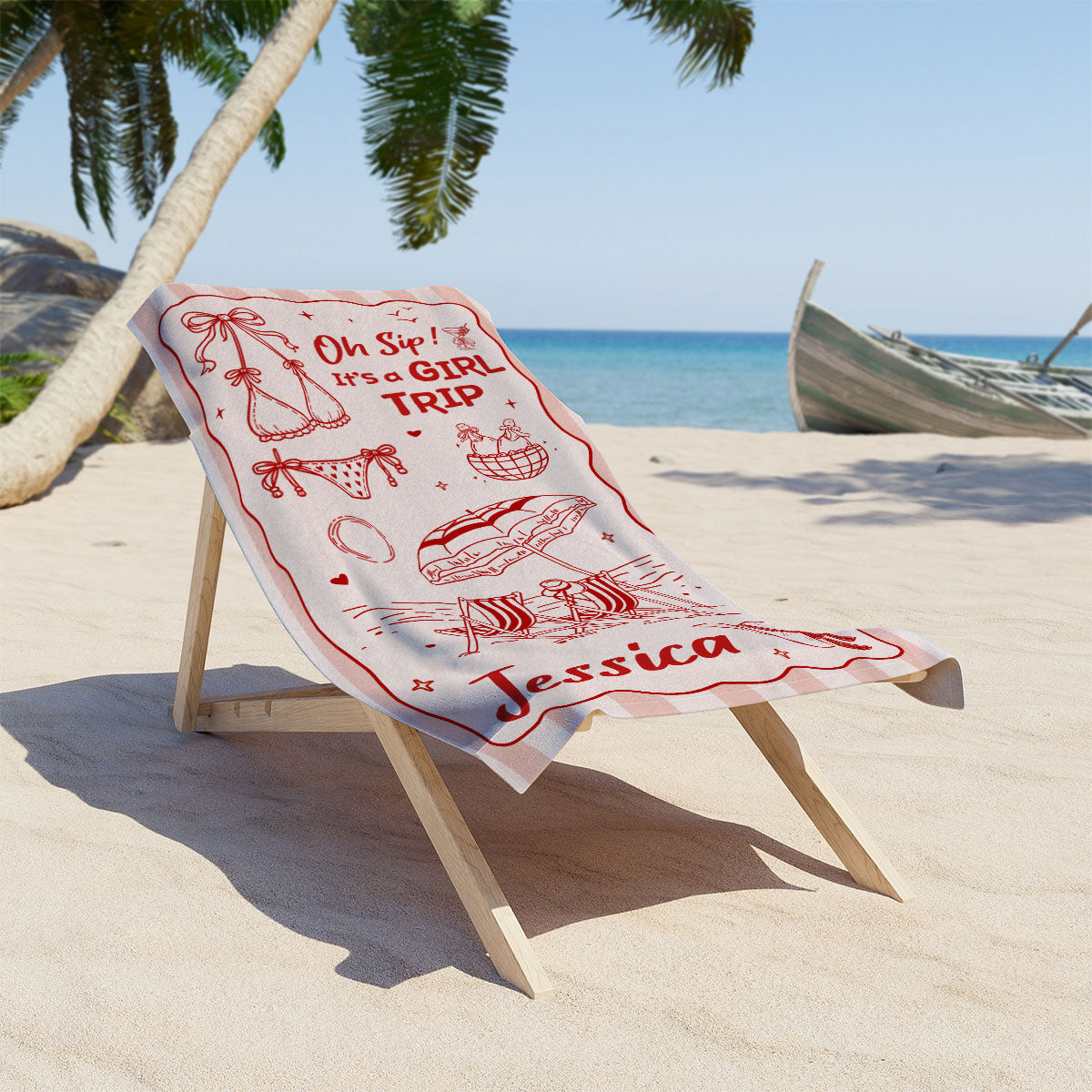 Summer Vacation Beach - Personalized Beach Towel