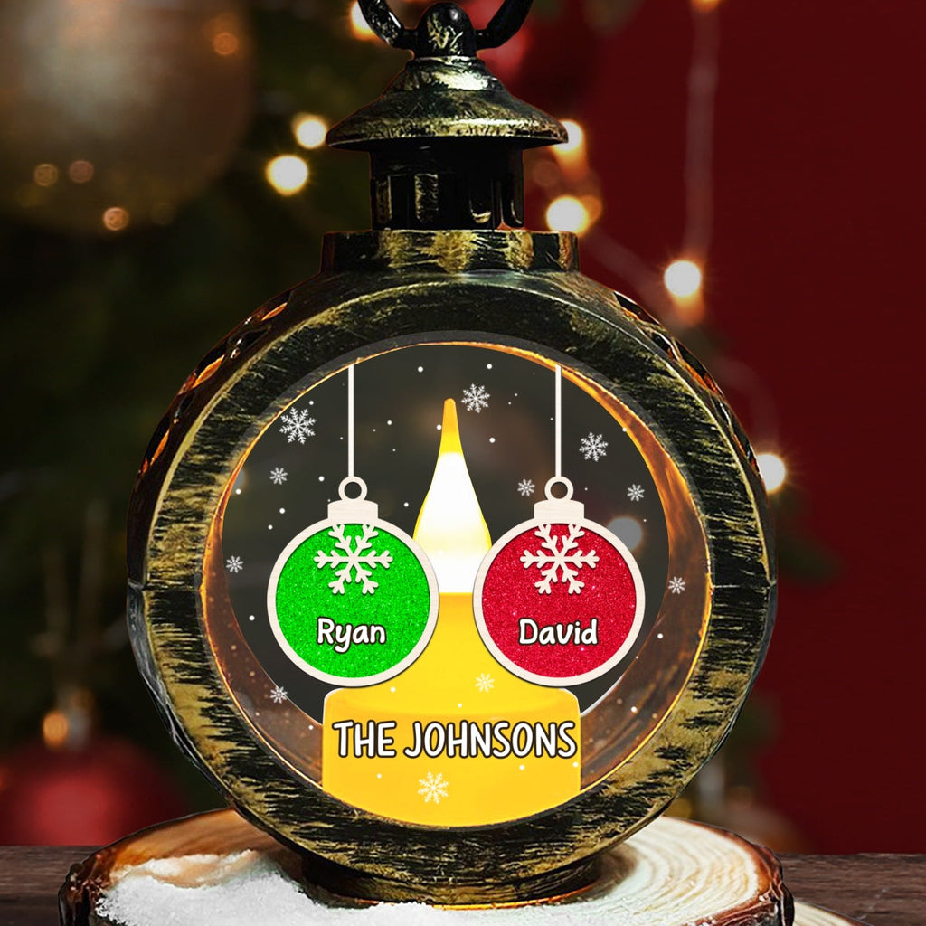 Custom Name Family Christmas Gifts, Holiday Decor • Cozy Christmas - Personalized Christmas Lantern