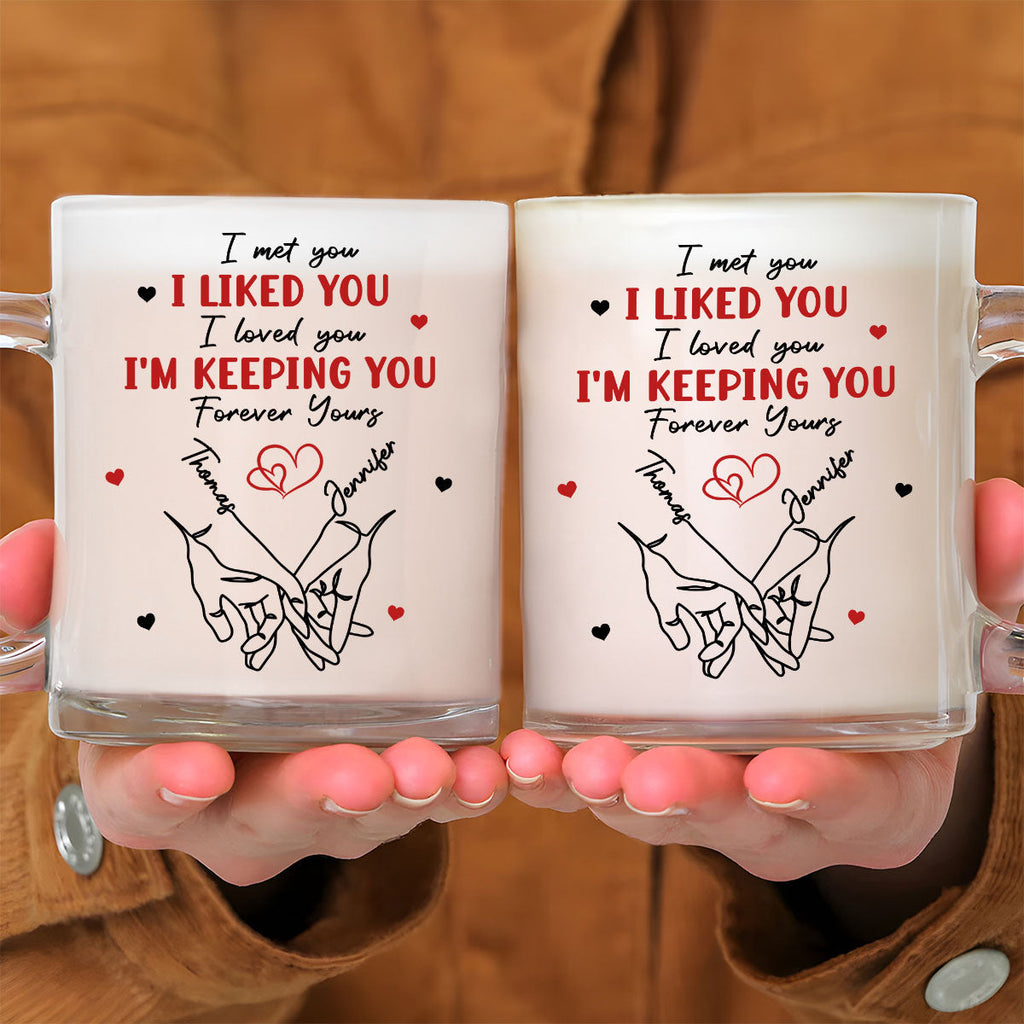 Custom Anniversary Keepsake Gifts For Couple • The Day I Met You - Personalized Glass Mug