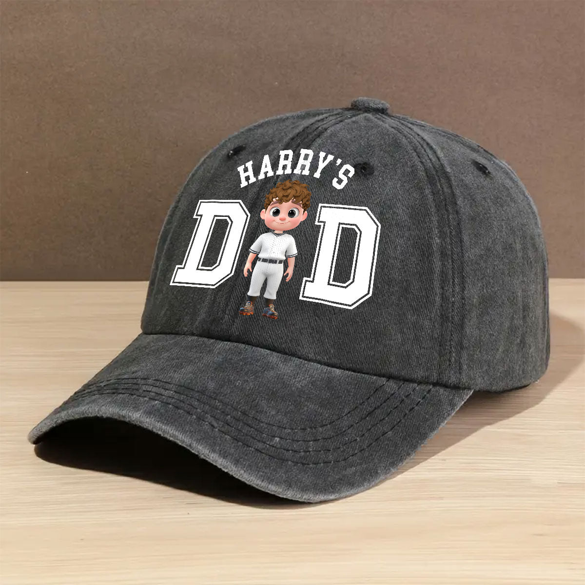 Custom Christmas Headwear Birthday Gifts for Dad • Belongs To The Baseball Dad - Personalized Vintage Washed Denim Cap