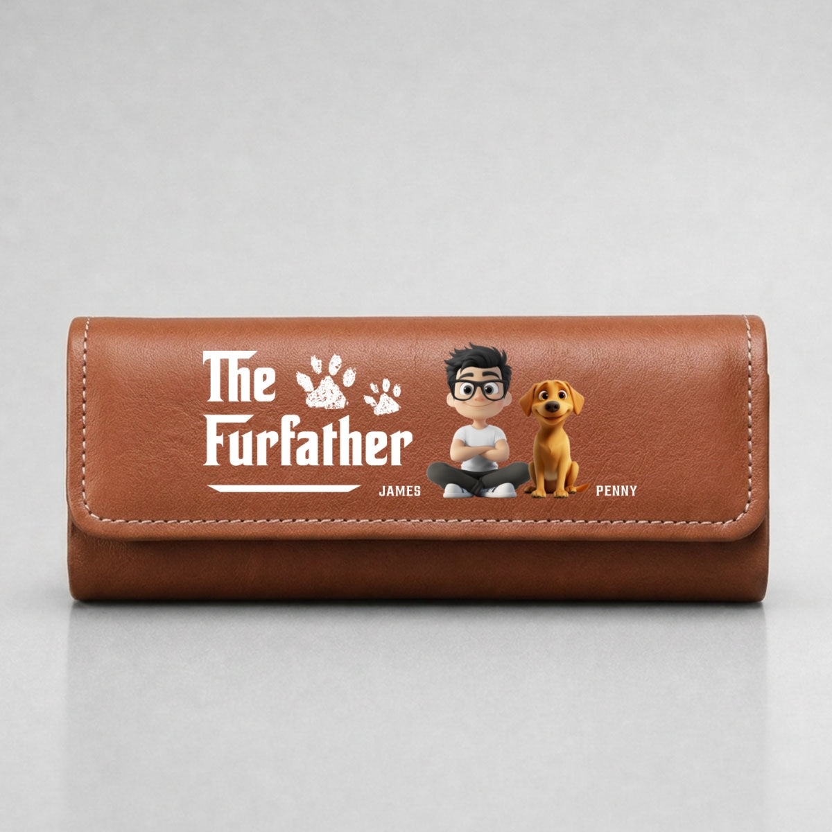 Cool Pet Father - Personalized Leather Eyeglass Case