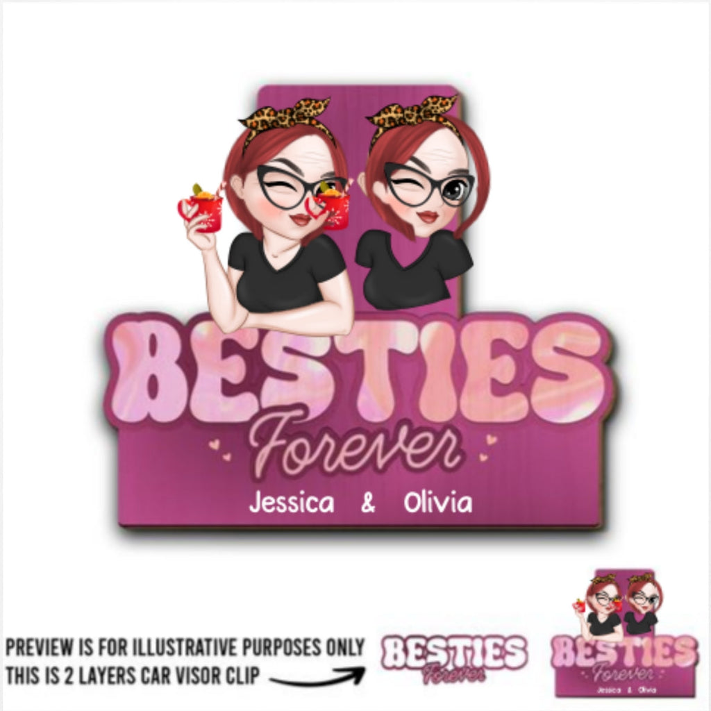 Besties Forever - Personalized Car Visor Clip