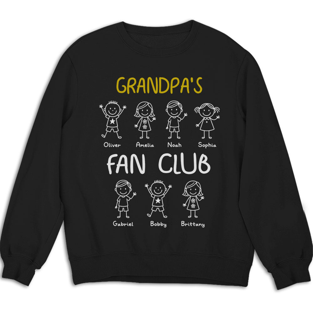 Custom Christmas & Birthday Gift for Dad, Grandpa • Grandpa Fan Club - Personalized Shirt