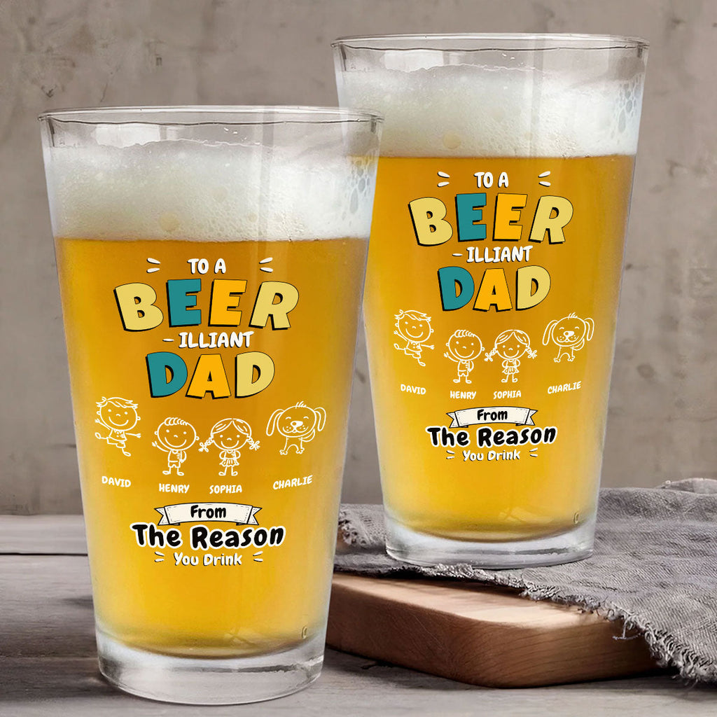 Beerilliant Dad - Personalized Beer Glass
