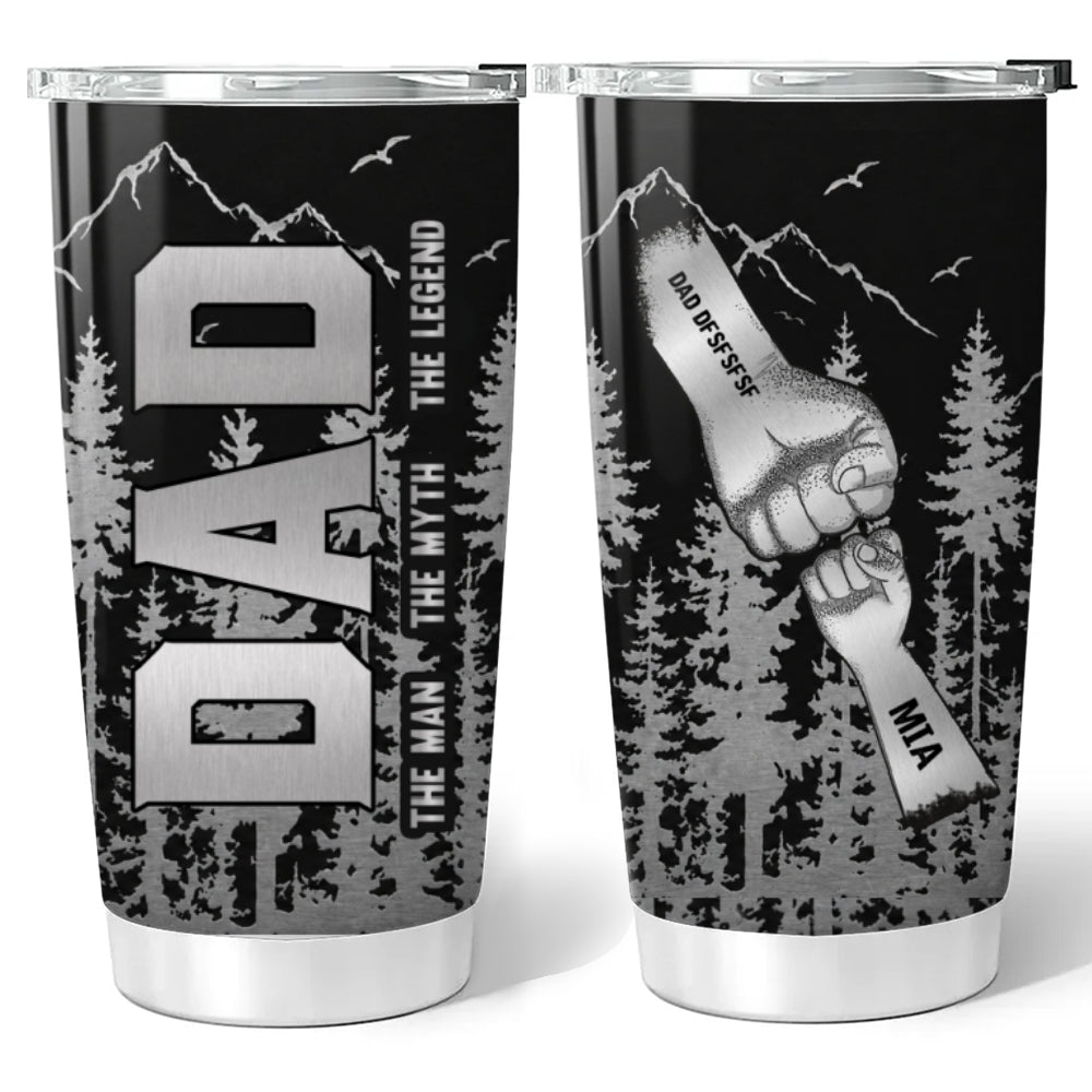 Custom Father's Day Birthday Gifts For Dad • Dad Is The Myth - Personalized 3D Effect Tumbler