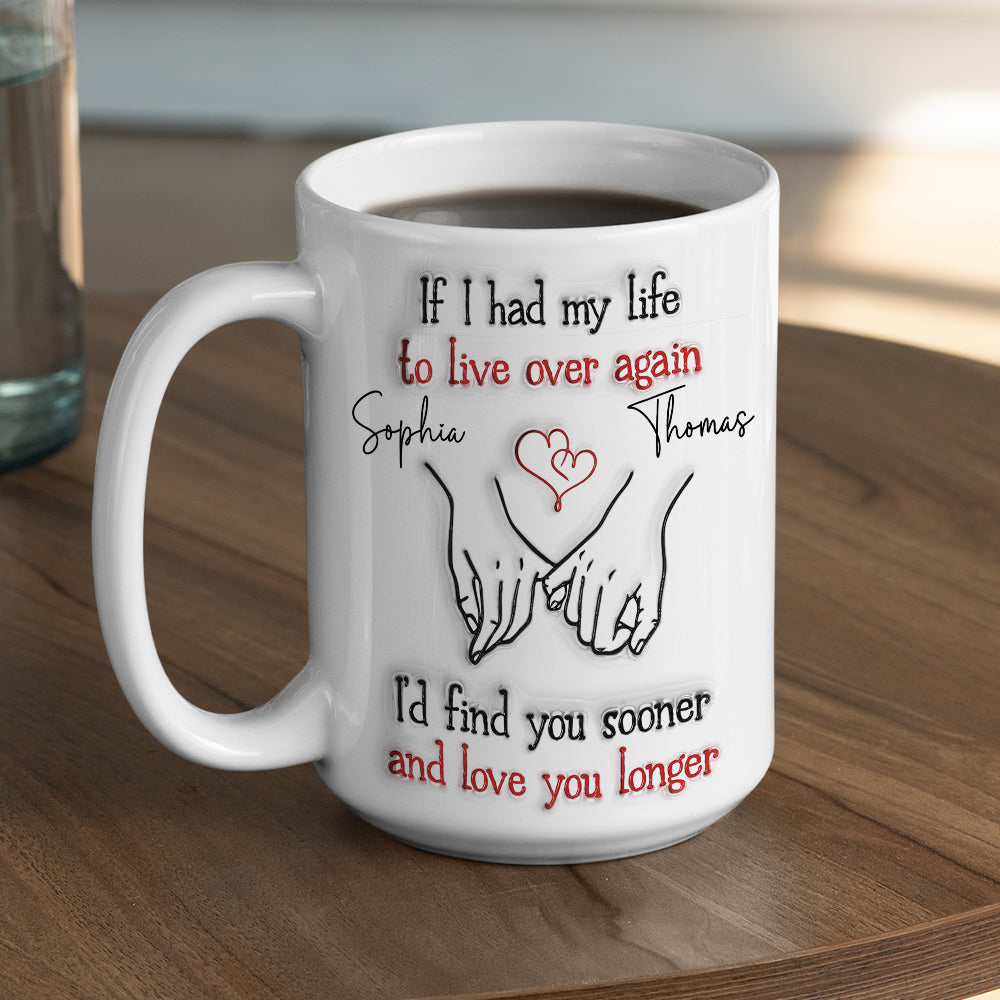Custom Anniversary Keepsake Gifts For Couple • Love You Longer - Personalized 3D Inflated Effect Mug