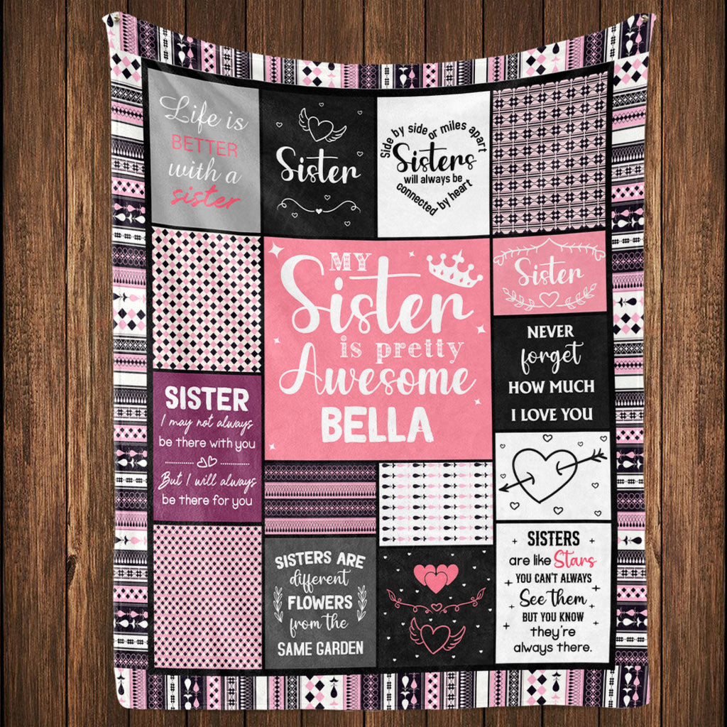 My Sister Is Pretty Awesome - Personalized Fleece Blanket