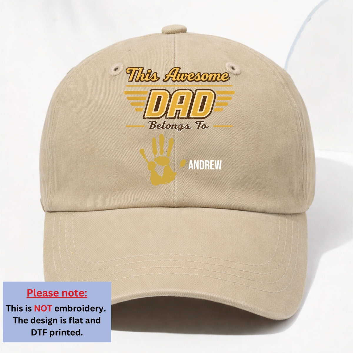 Custom Father's Day Christmas Birthday Gifts for Dad • Awesome Daddy - Personalized Vintage Washed Denim Cap