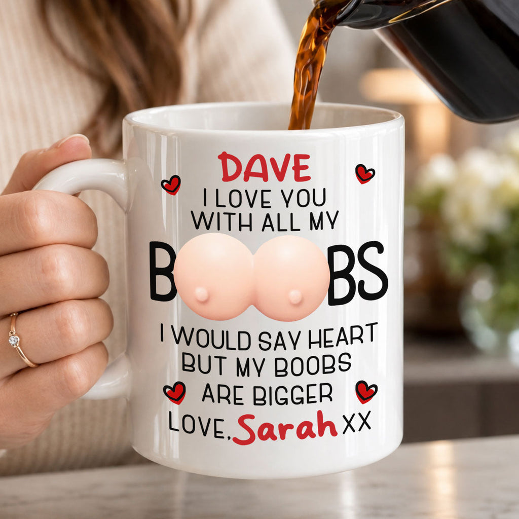 Custom Anniversary Keepsake Gifts For Couple • He Loves The Package - Personalized Squishy Mug
