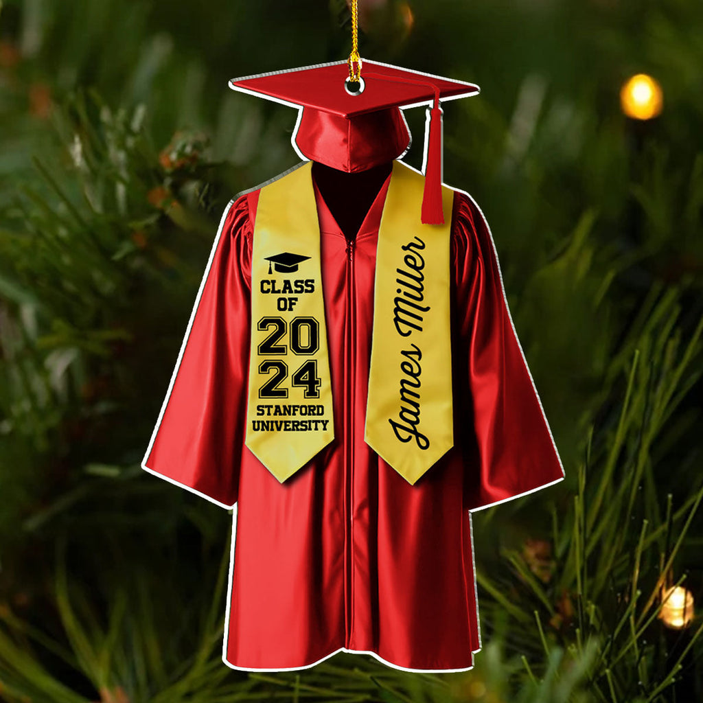 Custom Family Ornament, Christmas Gift for Family Members •  Happy Graduation 2024 - Personalized 3D Effect Acrylic Ornament