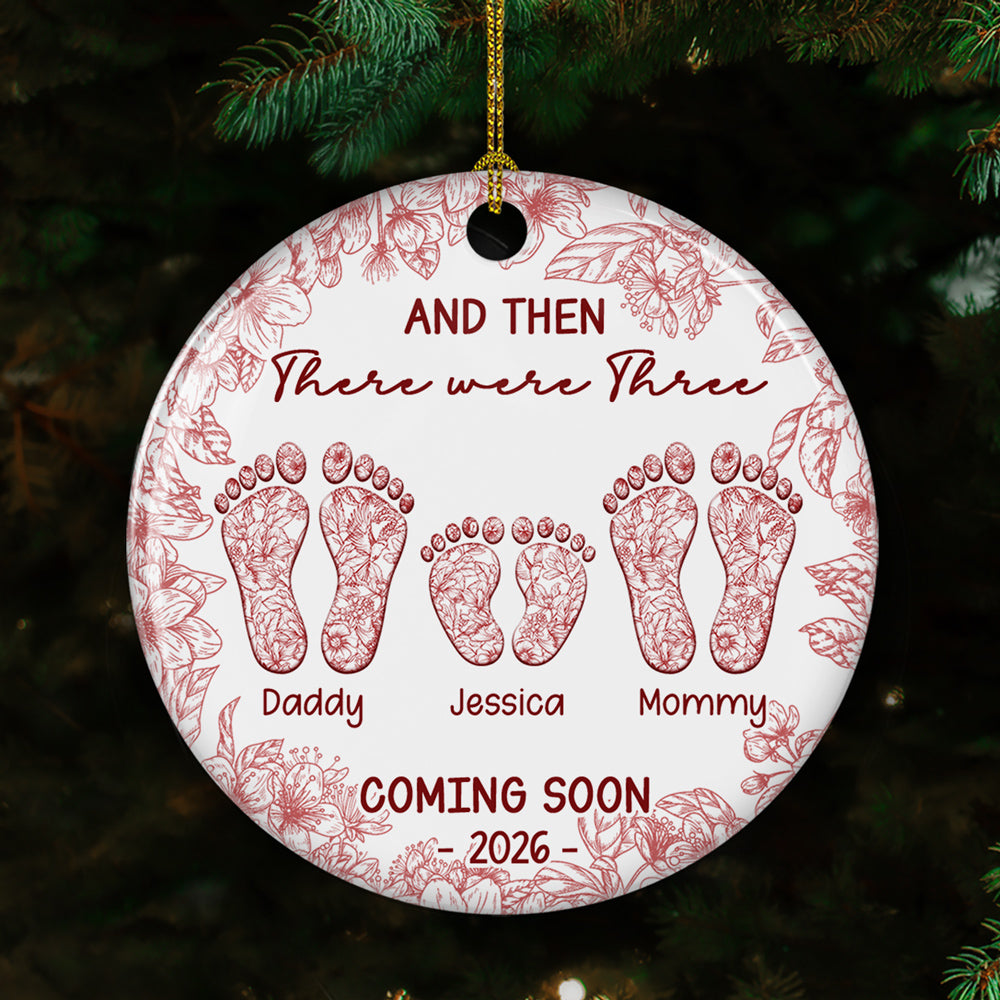 Custom Family First Christmas Ornament •  Love Makes A Family Grow - Personalized Ceramic Ornament