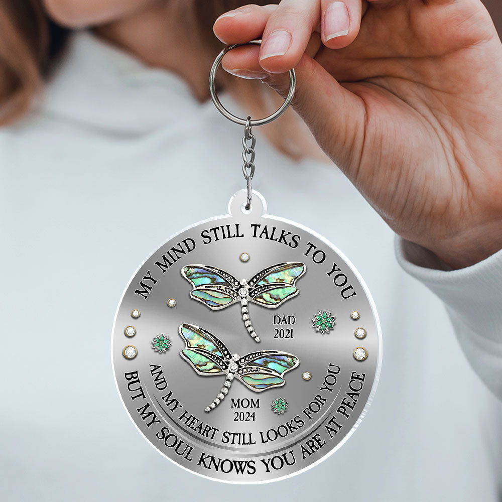 Dragonfly My Mind My Heart My Soul - Personalized Acrylic Keychain