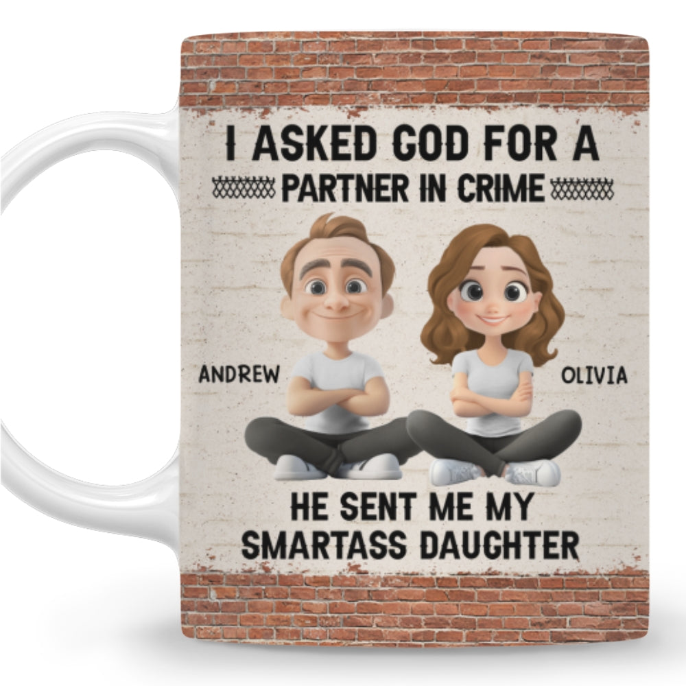 Custom Christmas & Birthday Gift for Daughter • God Sent You To Me - Personalized Coffee Mug