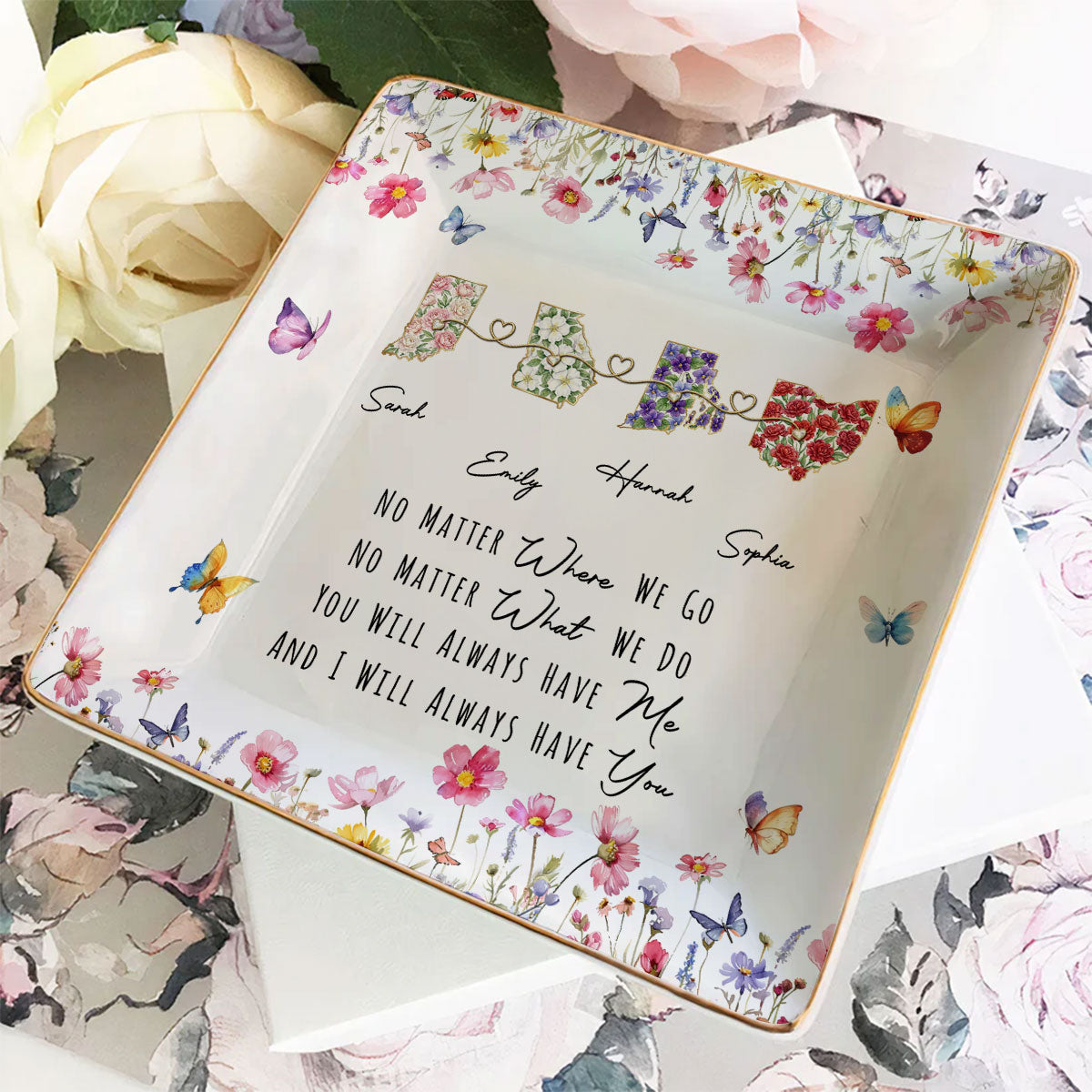 Custom Trinket Dish Gift for Friend, for Soul Sister • Always Us - Personalized Jewelry Dish