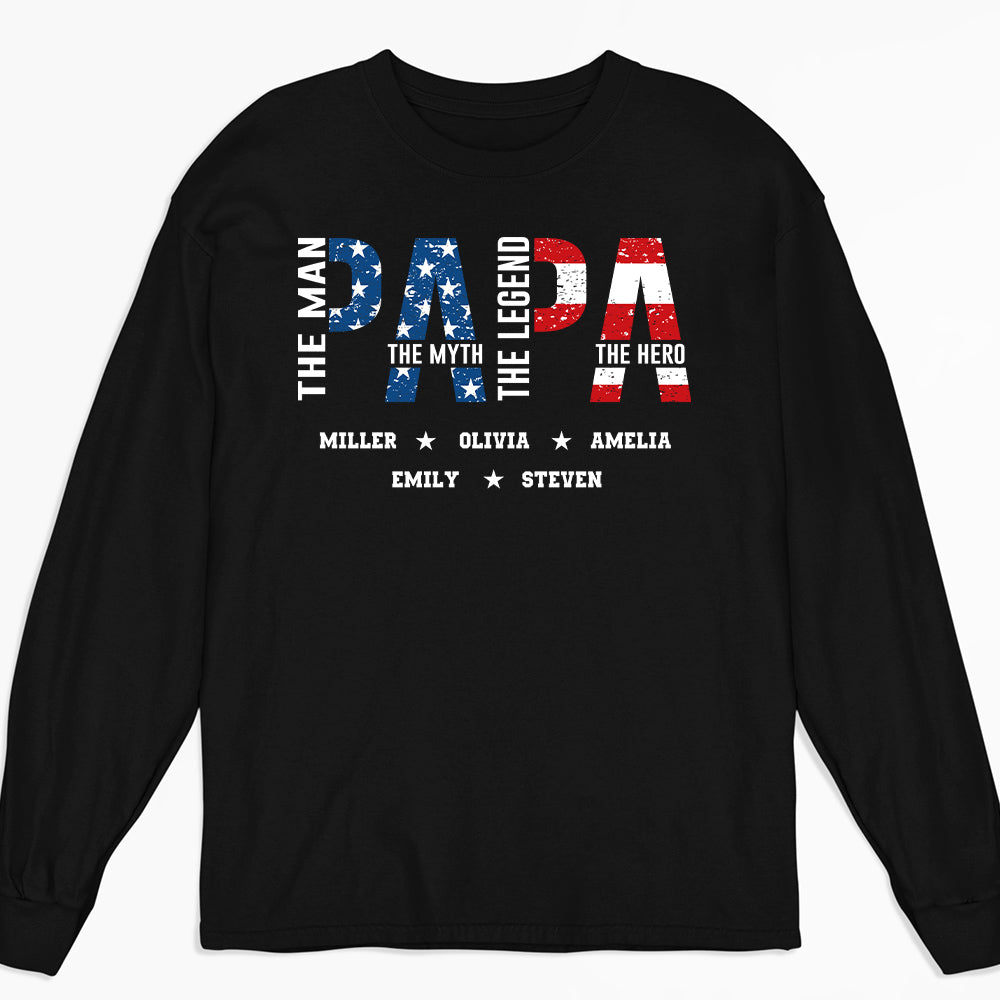 Custom Father's Day, Special Gift for Dad & Grandpa • Papa The Man The Myth - Personalized Shirt