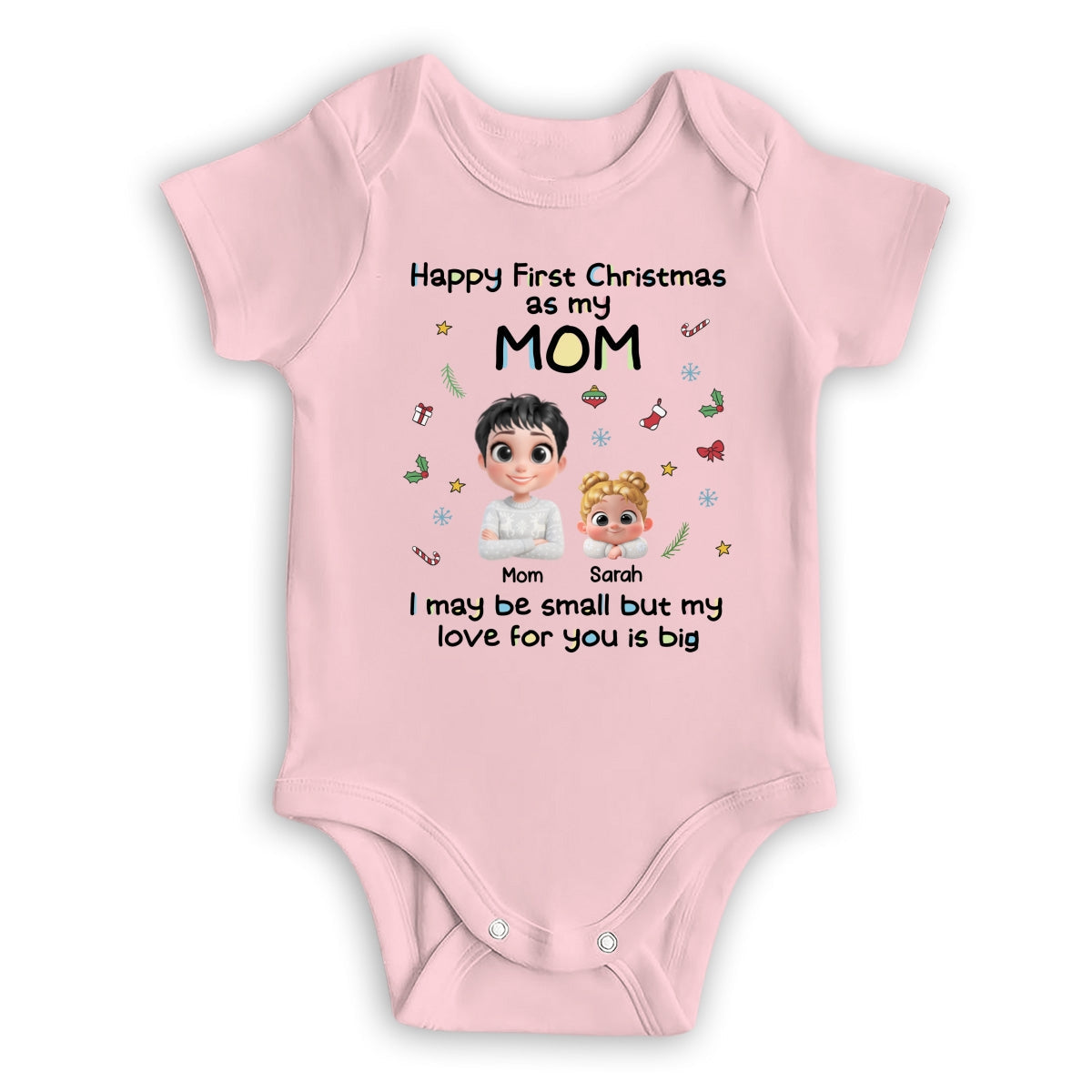 First Christmas With Mom - Personalized Baby Onesie