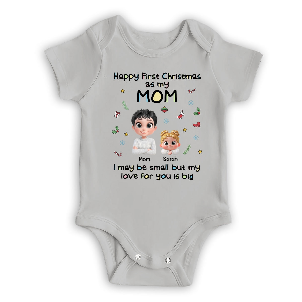First Christmas With Mom - Personalized Baby Onesie