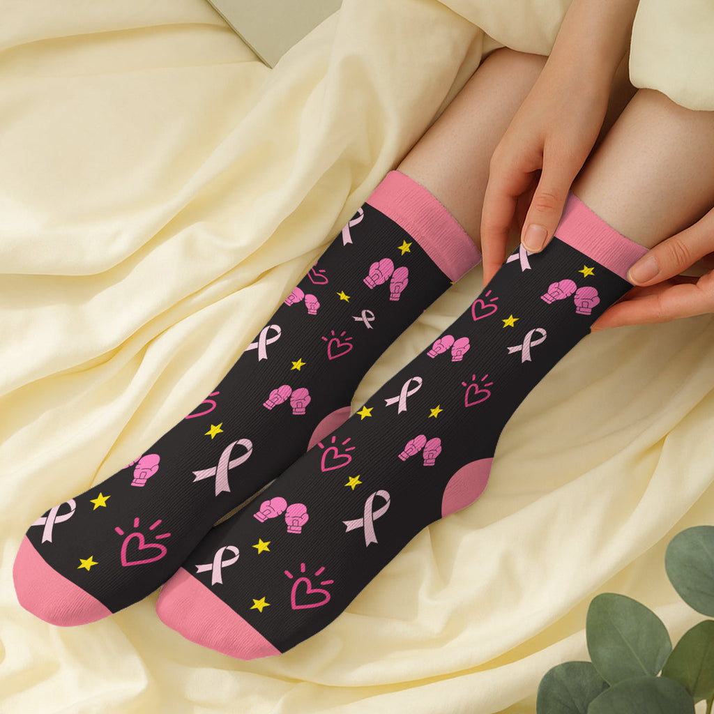 Custom Unique Footwear, Christmas Birthday Gift For Him & Her • Cancer Picked Wrong Woman - Personalized Crew Socks