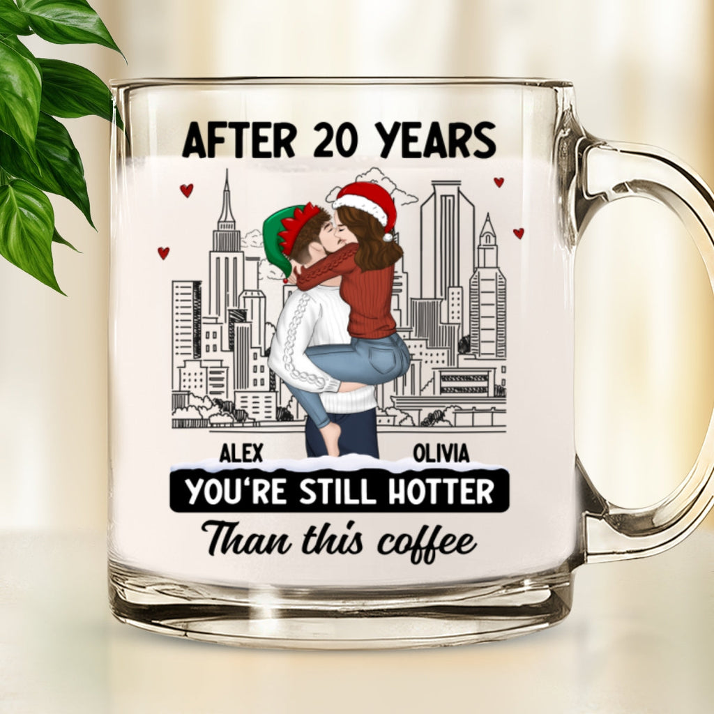 Custom Anniversary Keepsake Gifts For Couple • You Are Hotter Than Coffee - Personalized Glass Mug