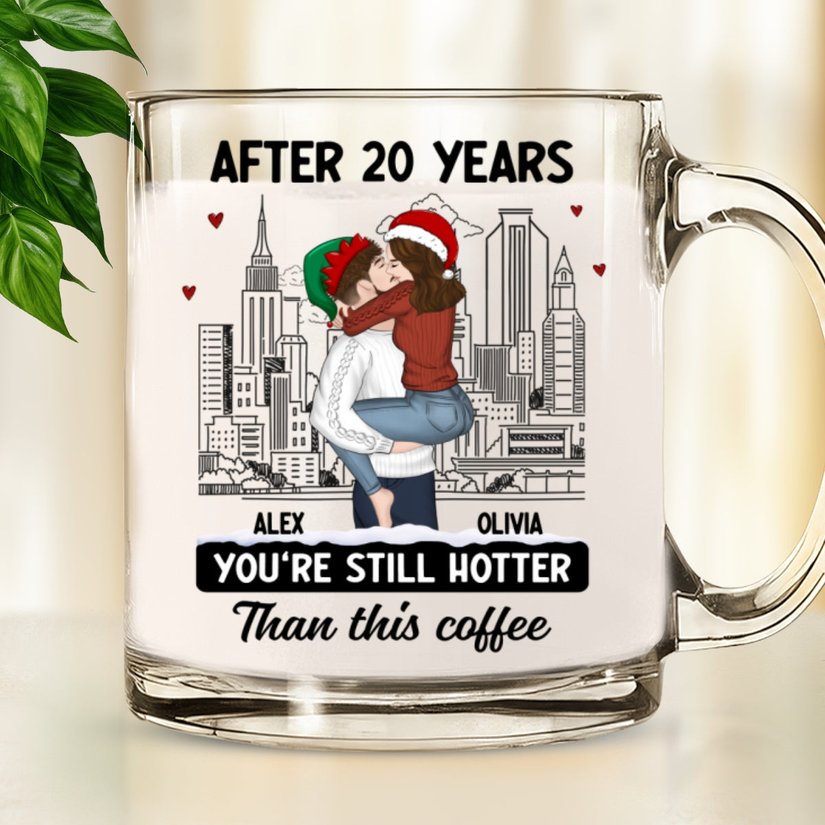 Custom Anniversary Keepsake Gifts For Couple • You Are Hotter Than Coffee - Personalized Glass Mug