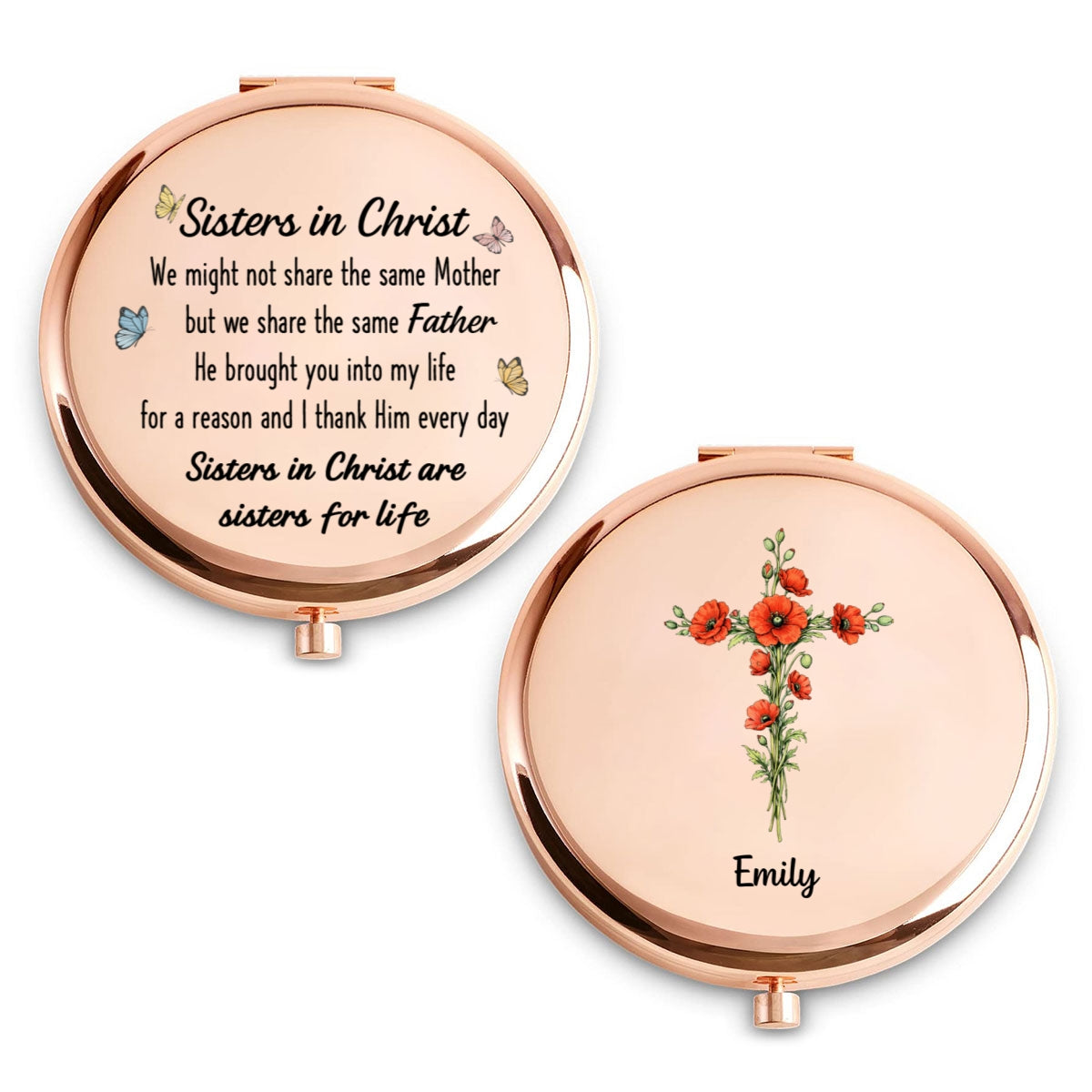 Connected By Faith - Personalized Compact Mirror
