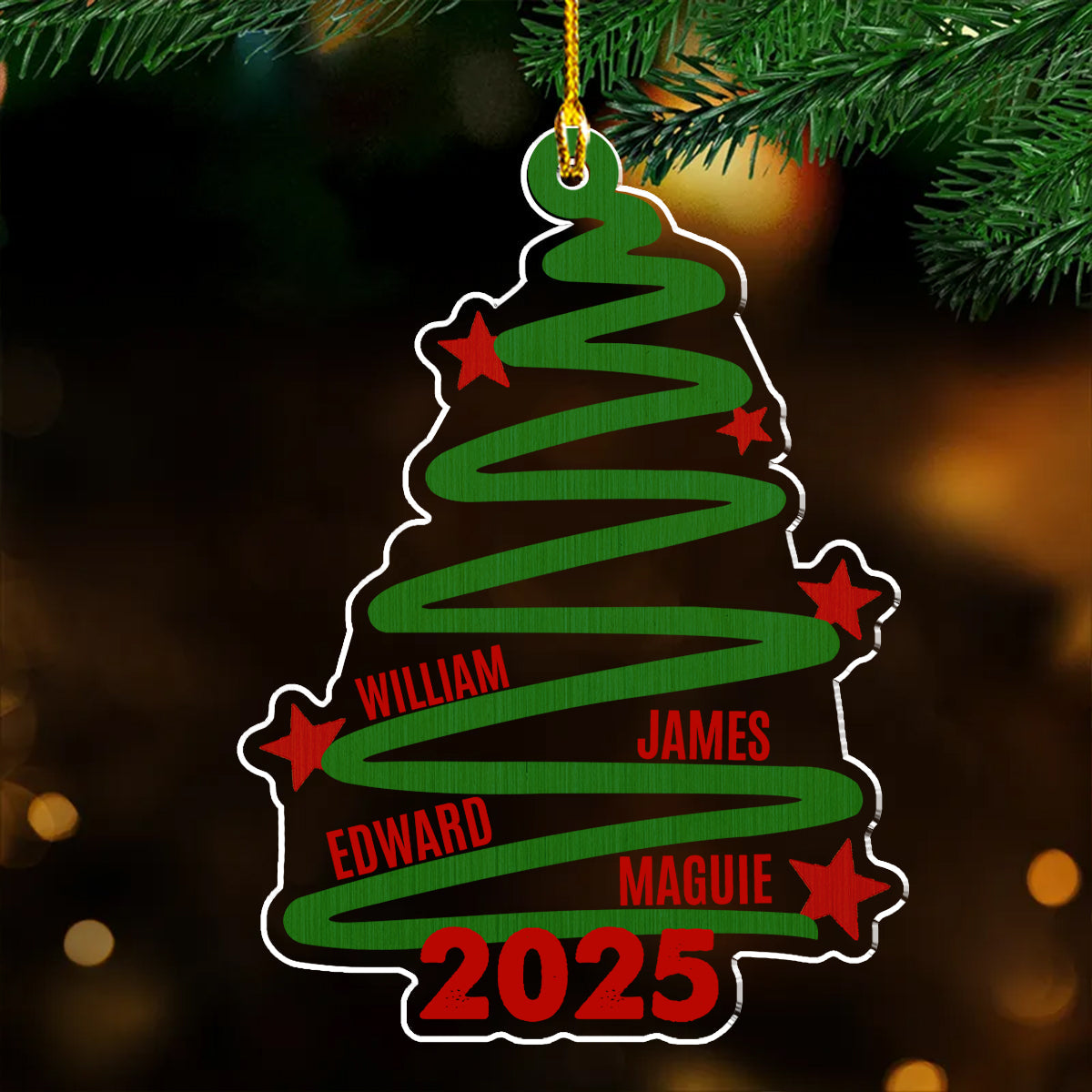 Custom Family Ornament, Christmas Gift for Family Members •  Home Gathering - Personalized Acrylic Ornament