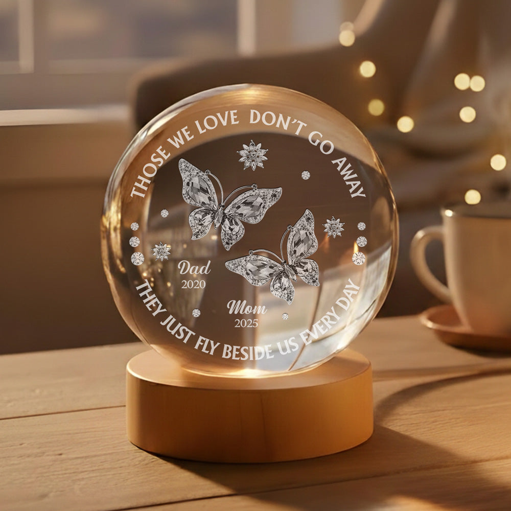 Those We Love Beside Us - Personalized Crystal Globe Lamp