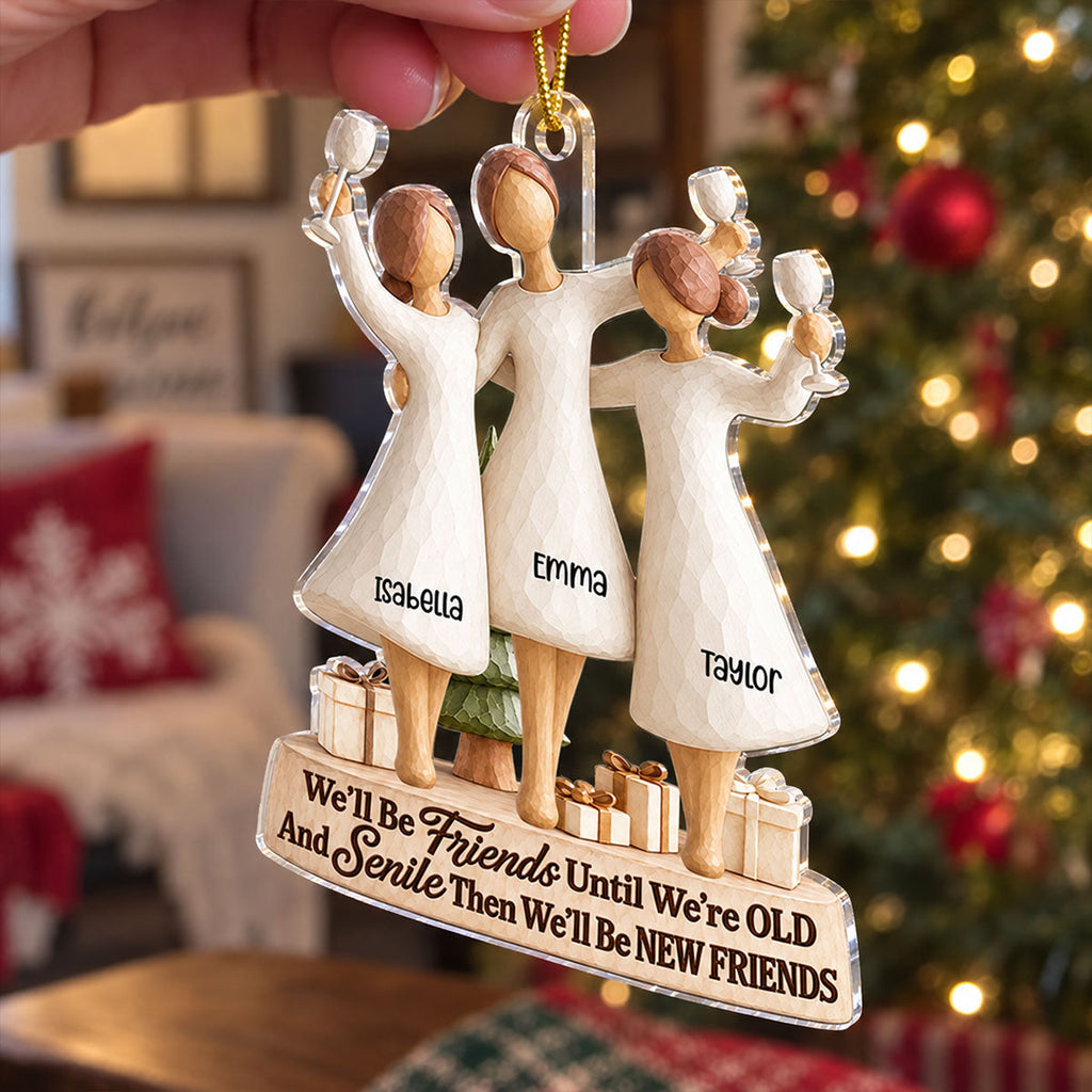 Custom Sister Christmas Ornament •  Old And Senile - Personalized 3D Effect Acrylic Ornament