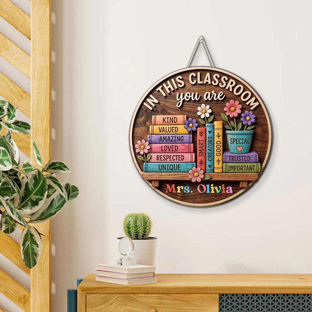 Custom 3D Home & Wall Decor, Birthday & Christmas Gift • Kindness Makes Every Lesson Meaningful - Personalized 3D Effect Wood Sign