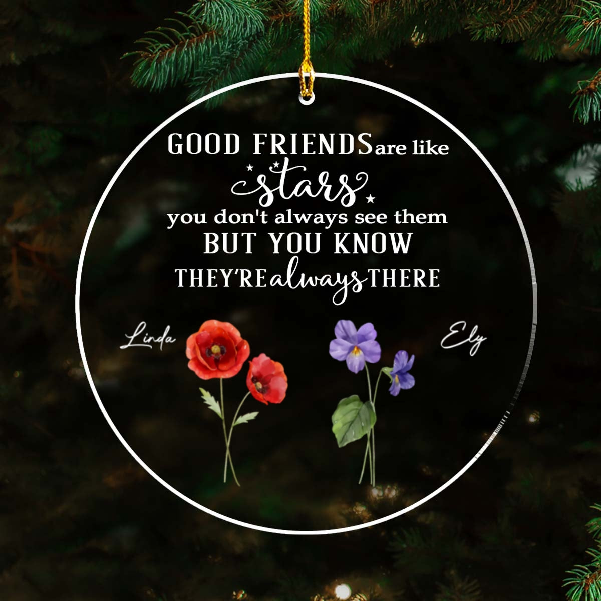 Custom Family Ornament, Christmas Gift for Family Members •  Friends Like Stars - Personalized Acrylic Ornament