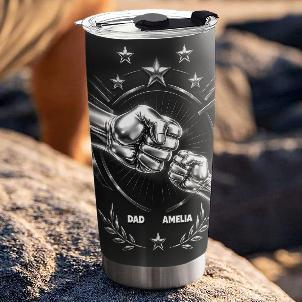 Custom Father's Day Birthday Gifts For Dad • My Hero - Personalized 3D Effect Tumbler