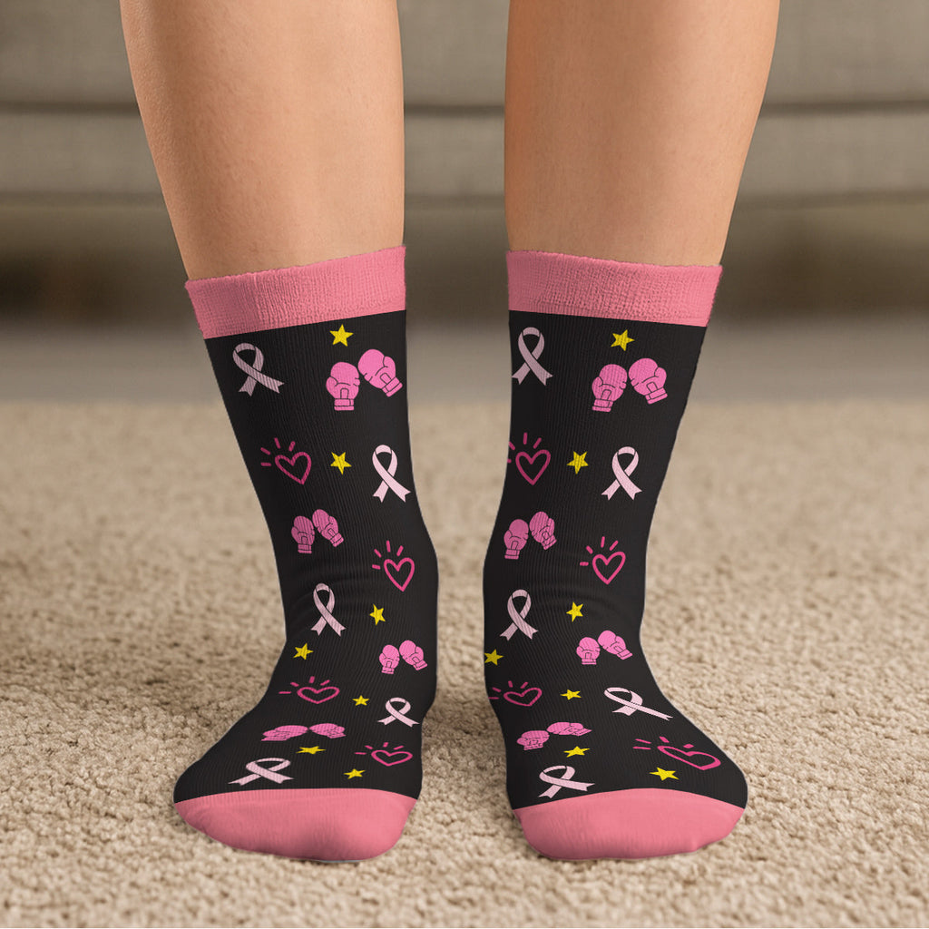 Custom Unique Footwear, Christmas Birthday Gift For Him & Her • Cancer Picked Wrong Woman - Personalized Crew Socks
