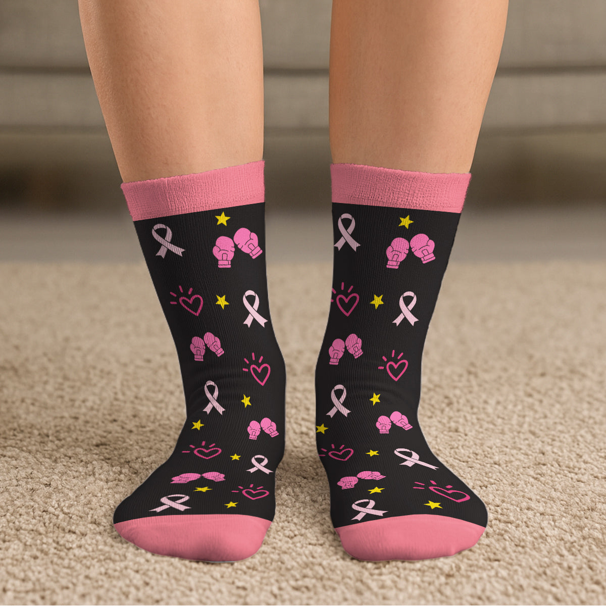 Custom Unique Footwear, Christmas Birthday Gift For Him & Her • Cancer Picked Wrong Woman - Personalized Crew Socks