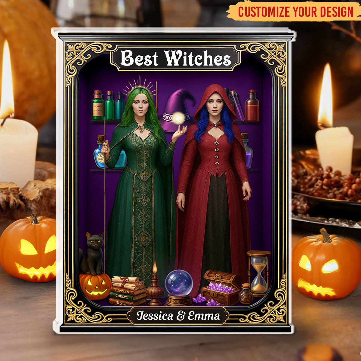Custom Friendship Decor, Christmas Birthday Gifts For Best Friend • Best Witches - Personalized Acrylic Plaque
