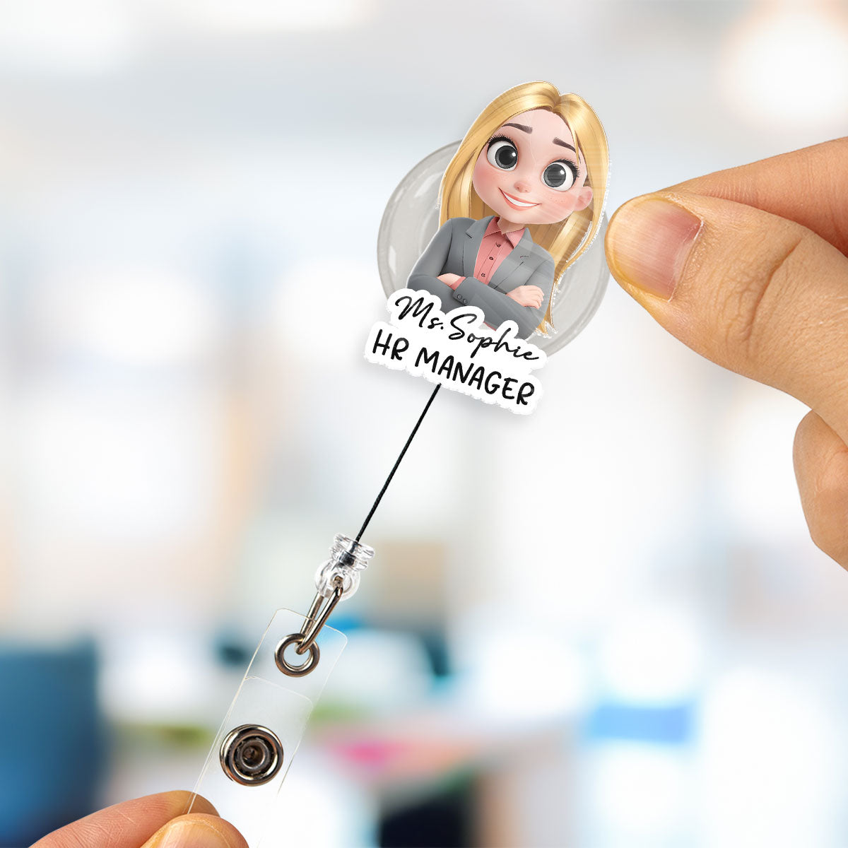 Custom ID Holder Gifts For Coworker, For Boss, Office Gift With Name • Me At Work - Personalized Acrylic Badge Reel