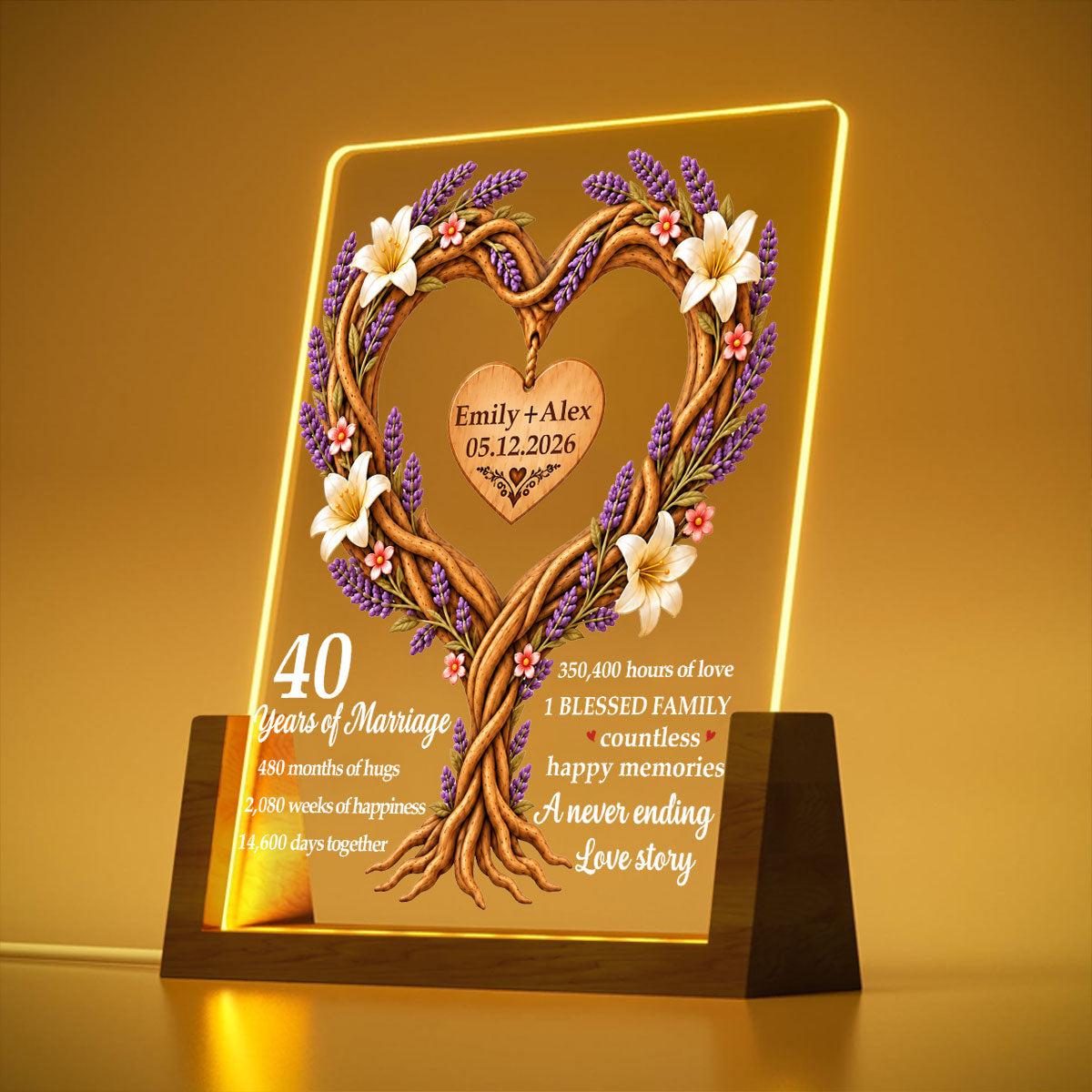 Custom Anniversary, Wedding, Christmas Gift For Husband, Him• Our Love In Numbers - Personalized Night Light