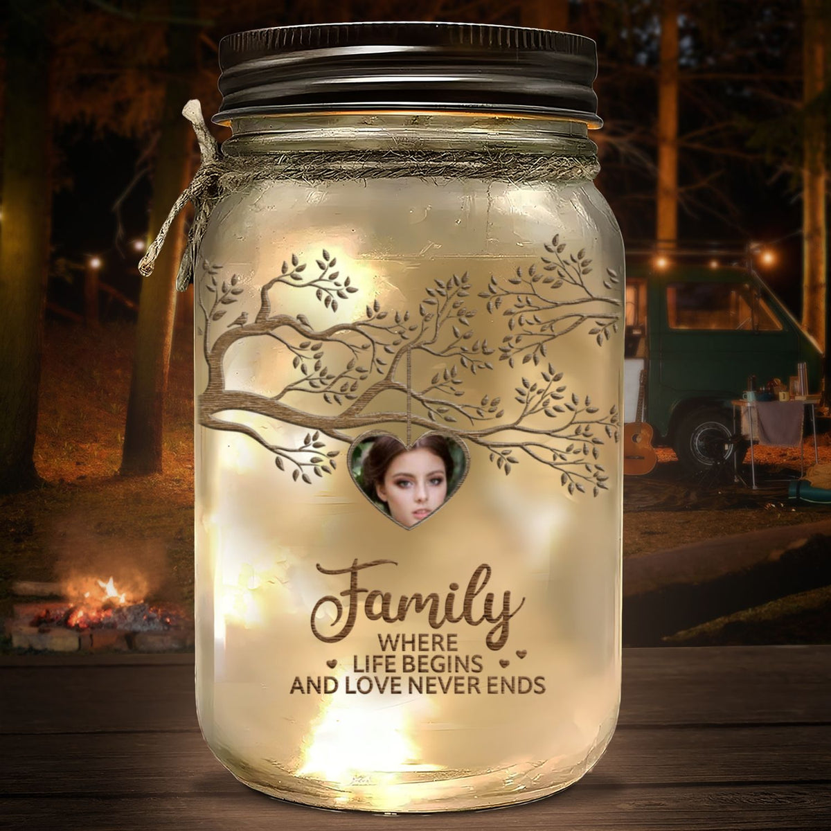 Where Life Begins - Personalized Mason Jar Light