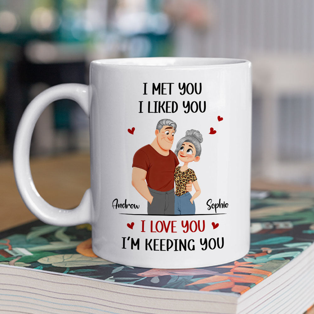 Custom Anniversary Keepsake Gifts For Couple • Keeping You Cartoon - Personalized Coffee Mug
